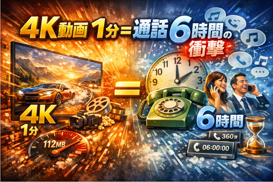 4K動画1分=通話6時間の衝撃！
