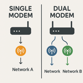 シングルモデムとデュアルモデムの違いのイメージ画像