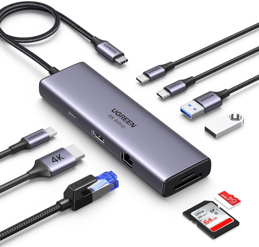 Anker 551 USB-C ハブ（8-in-1, Tablet Stand）折りたたみ式タブレットスタンド 画像
