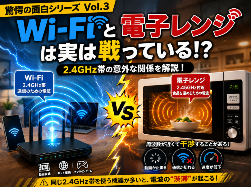 Wi-Fiと電子レンジは実は戦っている！？【驚愕の通信の裏側・面白シリーズ Vol.3】